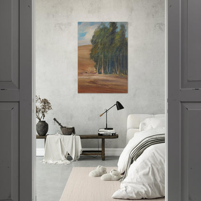 A Grove of Windswept Trees - Tonalism - Xavier Martinez Brushed Aluminum Print - 70x100 cm / 28x40 inches | Xavier Martinez Aluminum Print | Xavier Martinez Prints