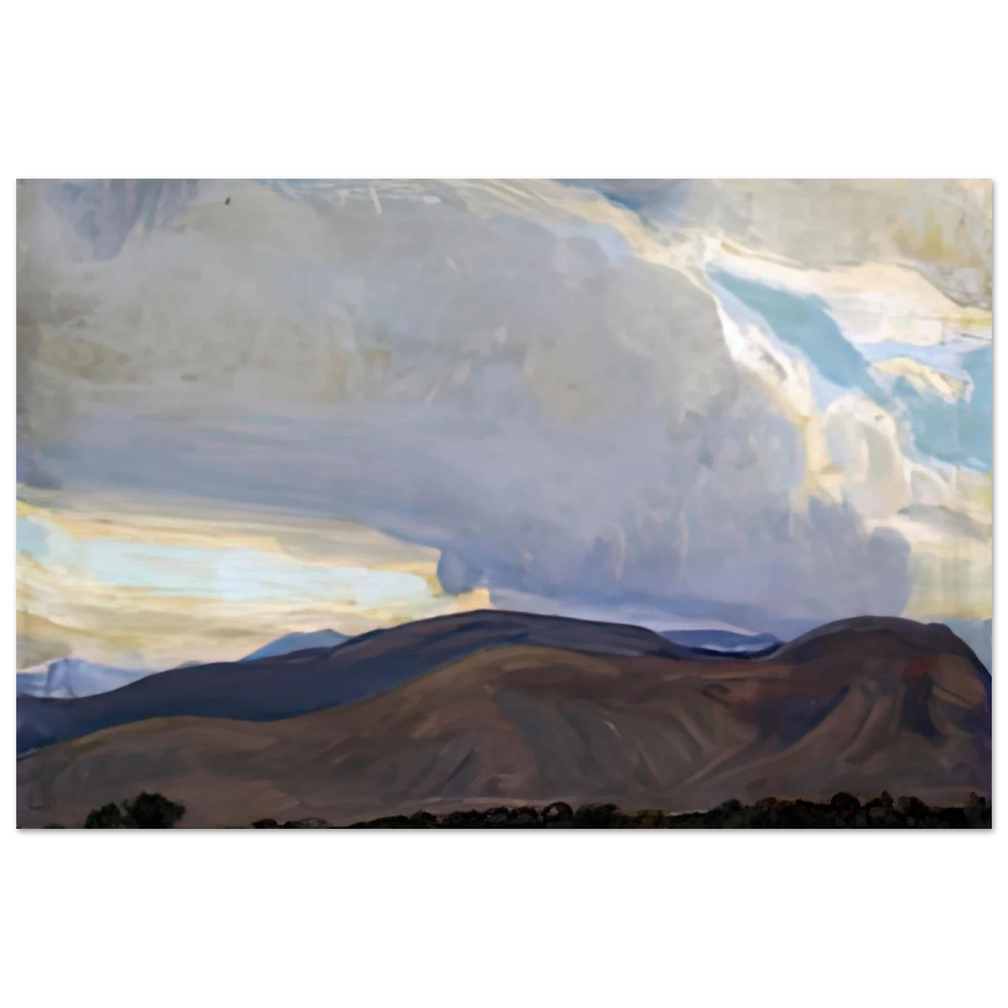 Maynard Dixon - STORM FROM THE SIERRA 1937 Wall art - 30x45 cm / 12x18 inches - Premium Wooden Framed Poster With Fine Art Paper-canvas - White frame