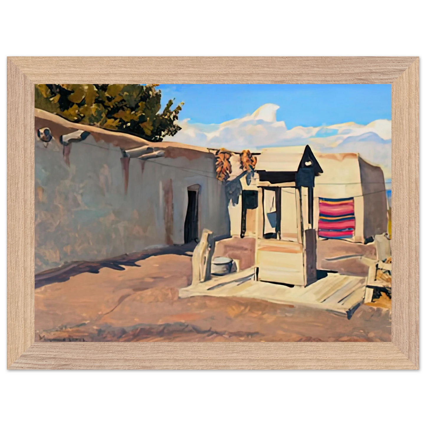Maynard Dixon - OLD PATIO 1931 Wall art - 30x40 cm / 12x16 inches - Premium Wooden Framed Poster With Fine Art Paper-canvas - Black frame