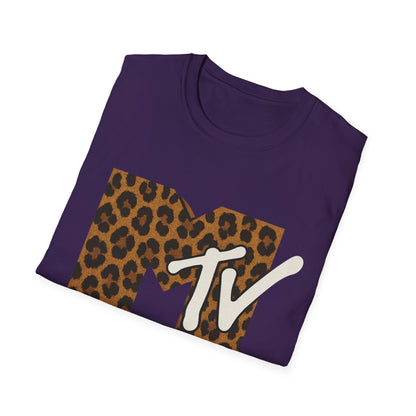 Vintage MTV Cheetah Print Grafisch T-Shirt Retro Muziek Televisie 80s 90s Throwback Band Shirt Unisex Dierenprint Rock Shirt