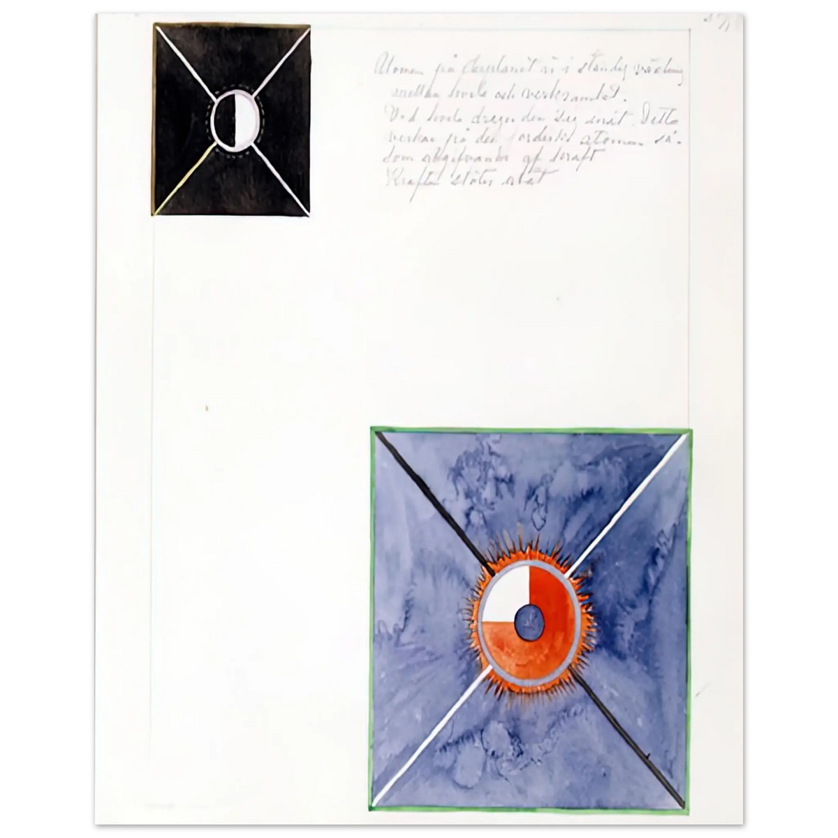 Hilma af Klint - ATOM SERIES NO 8 ATOM ON THE ETHER PLANE IS IN CONSTANT CHANGE BETWEEN REST AND ACTIVITY AT THE 1917 Wall art - 27x35 cm / 11x14 Inches - Fine Art Poster - -