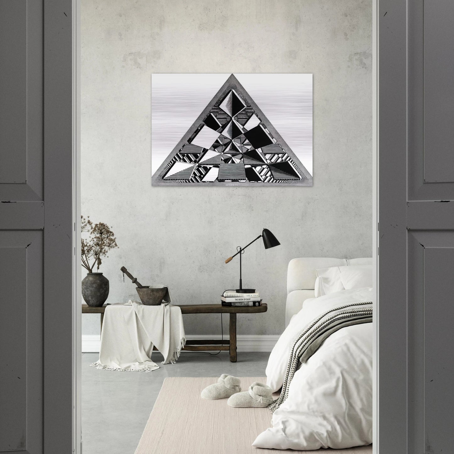 THREE INTERSECTING PLANES - MC Escher Brushed Aluminum Print - 70x100 cm / 28x40 inches | MC Escher Aluminum Print | MC Escher Prints | Maurits Cornelis Escher Prints