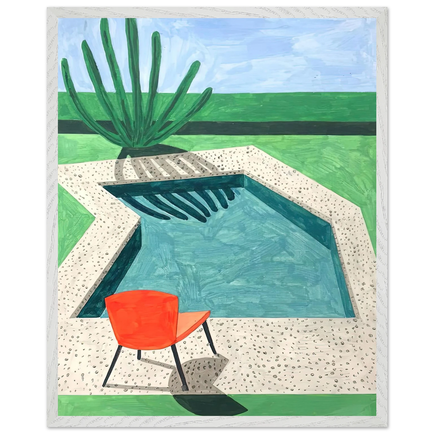 David Hockney - David Hockney Wall art - 45x60 cm / 18x24 inches - Premium Wooden Framed Poster With Fine Art Paper-canvas - Wood frame