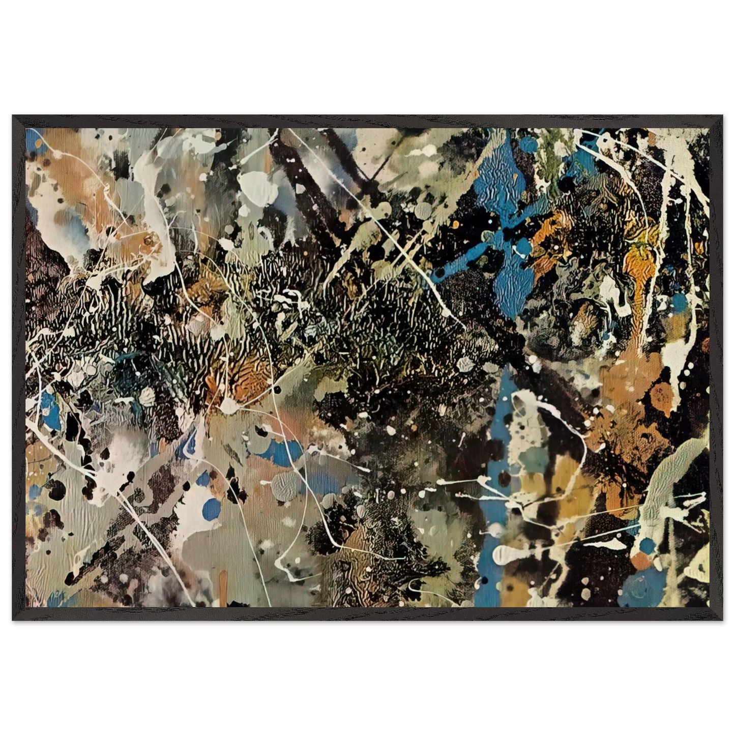 NOTDETECTED185248 - Jackson Pollock 70x100 cm / 28x40 inches Framed Art Print – Black Wooden Frame