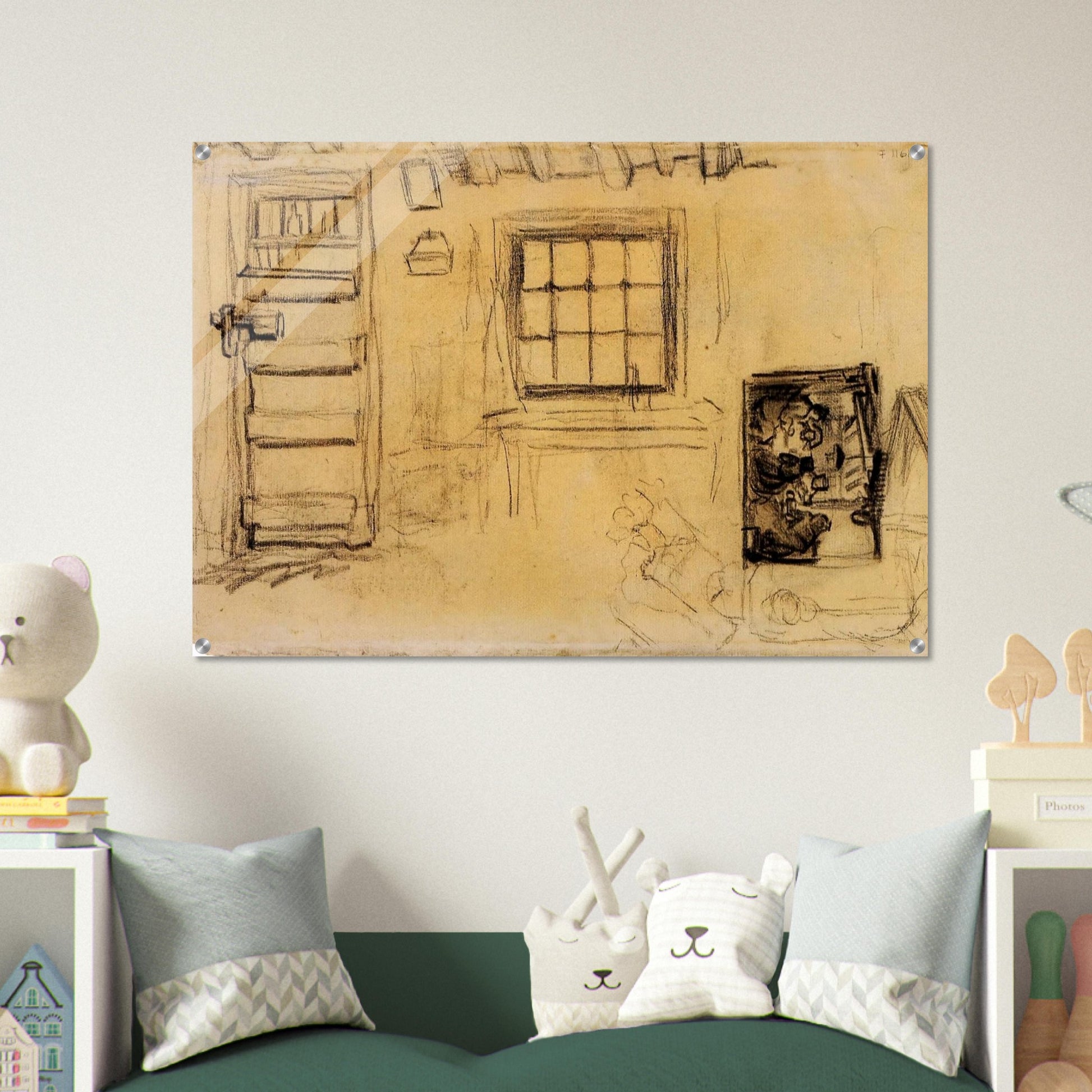 Studies of the Interior of a Cottage, and a Sketch of The Potato Eaters - Vincent van Gogh Acrylic Print - 70x100 cm / 28x40″ inches