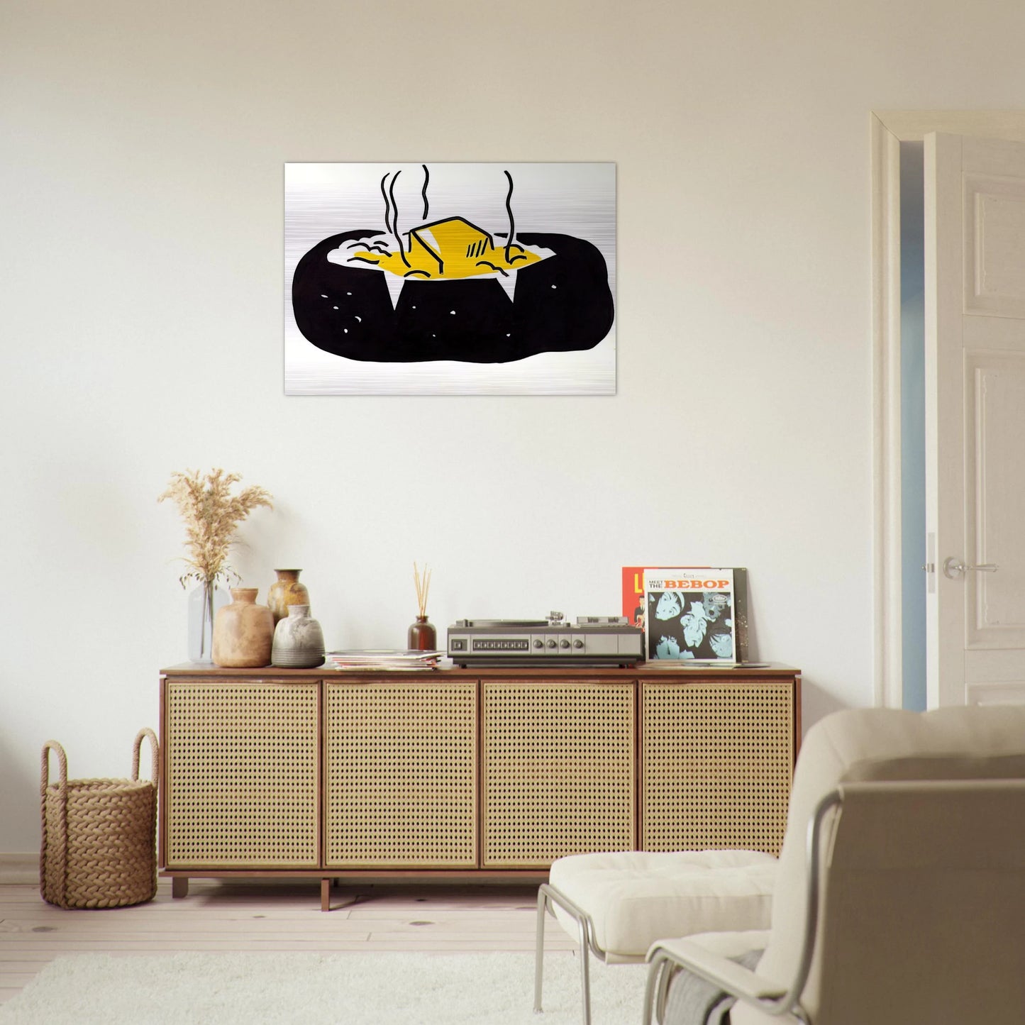 BAKED POTATO 1962 1 - Roy Lichtenstein Brushed Aluminum Print - 70x100 cm / 28x40 inches | Roy Lichtenstein Aluminum Print | Roy Lichtenstein Prints