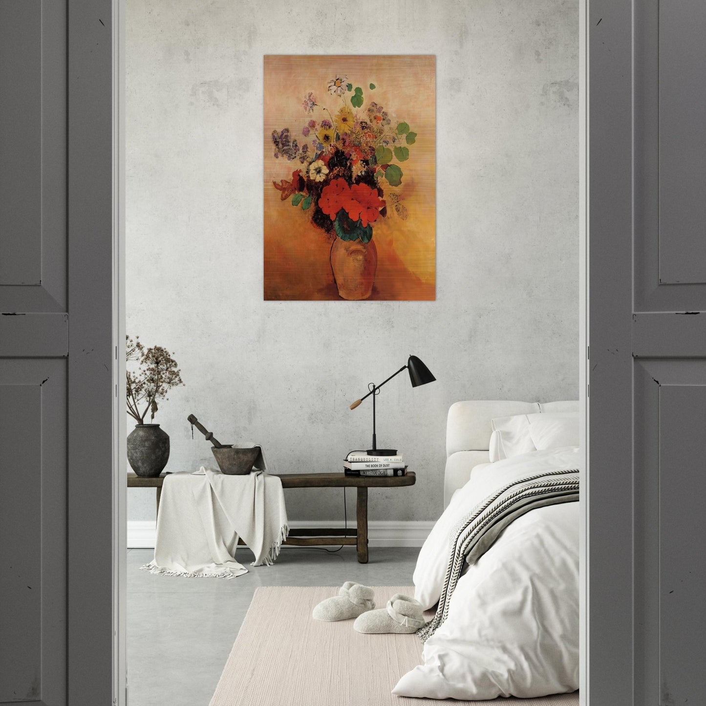 VASE OF FLOWERS 5 - Odilon Redon Brushed Aluminum Print - 70x100 cm / 28x40 inches | Odilon Redon Aluminum Print | Odilon Redon Prints