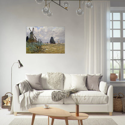 Windmill near Zaandam - claude monet Brushed Aluminum Print - 70x100 cm / 28x40 inches | claude monet Aluminum Print | claude monet Prints