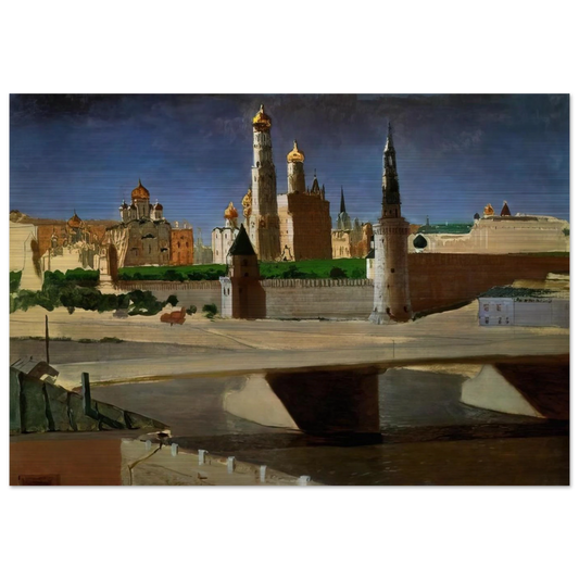 View of the Kremlin from the Zamoskvorechye District - Arkhyp Kuindzhi Brushed Aluminum Print - 70x100 cm / 28x40 inches | Arkhyp Kuindzhi Aluminum Print | Arkhyp Kuindzhi Prints
