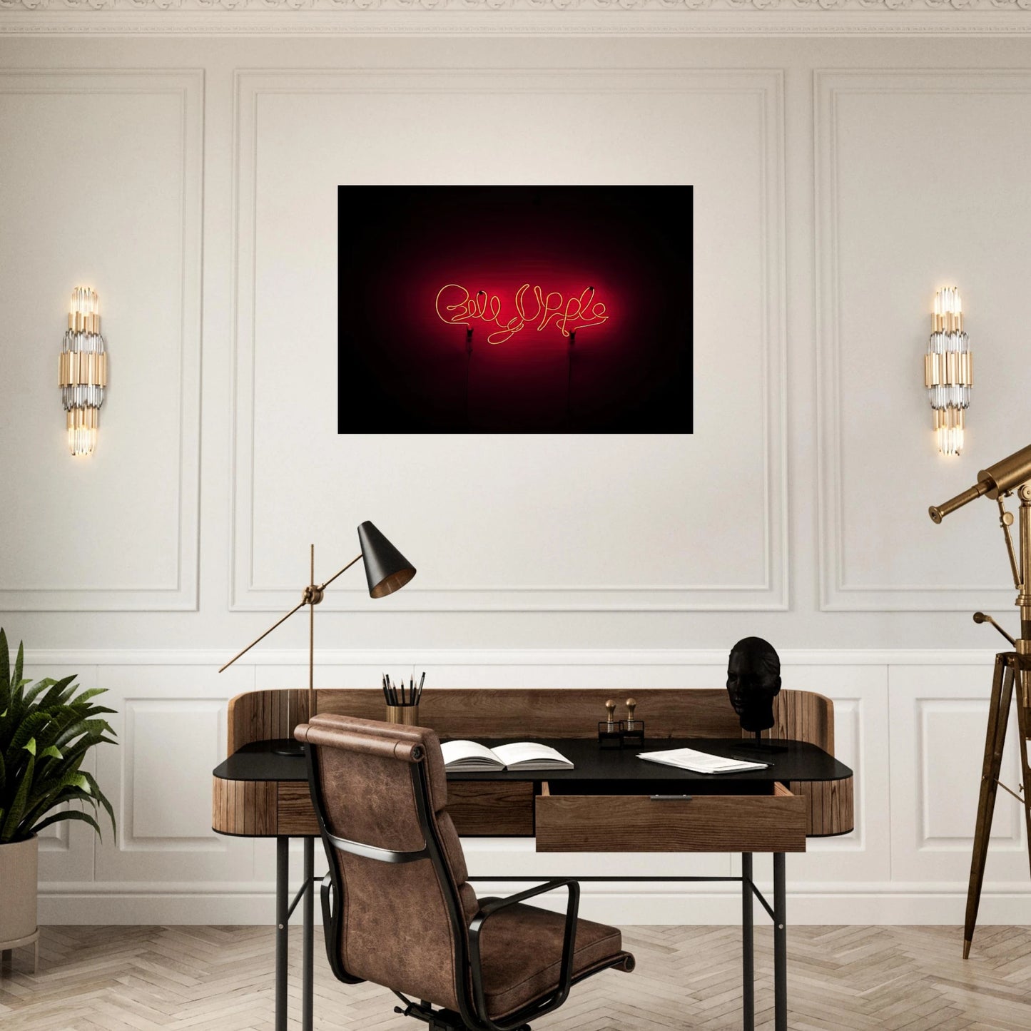 Neon Signature Red - 1967 - Billy Apple Brushed Aluminum Print - 70x100 cm / 28x40 inches | Billy Apple Aluminum Print | Billy Apple Prints