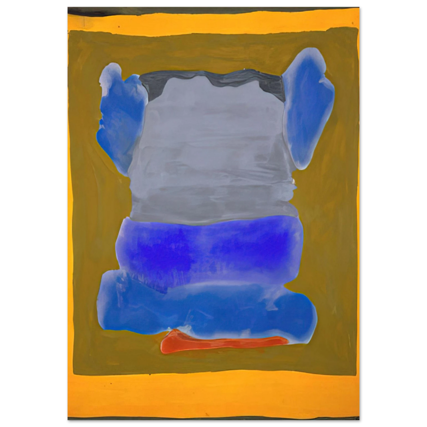 Helen Frankenthaler - Buddha s Court - 1964 Wall art - 21x29.7 cm / 8x12" - Premium Wooden Framed Poster With Fine Art Paper-canvas - Black frame