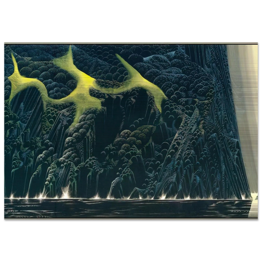 Out of the Sea - Eyvind Earle Brushed Aluminum Print - 70x100 cm / 28x40 inches | Eyvind Earle Aluminum Print | Eyvind Earle Prints
