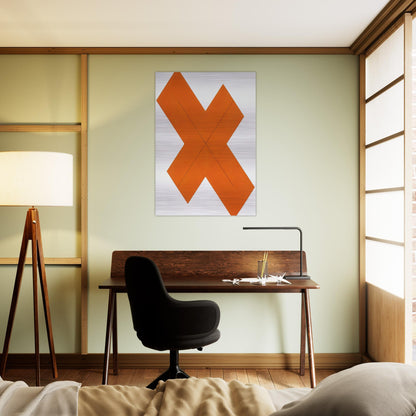 X WITHIN X ORANGE 1981 - Robert Mangold Brushed Aluminum Print - 70x100 cm / 28x40 inches | Robert Mangold Aluminum Print | Robert Mangold Prints