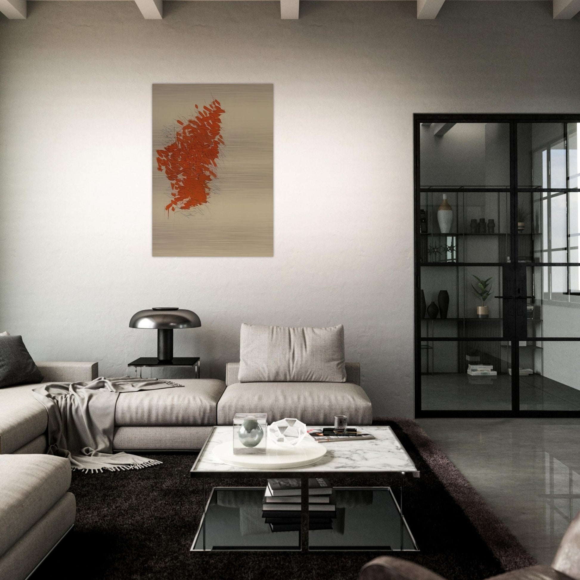 Orange - 1973 - Robert Goodnough Brushed Aluminum Print - 70x100 cm / 28x40 inches | Robert Goodnough Aluminum Print | Robert Goodnough Prints