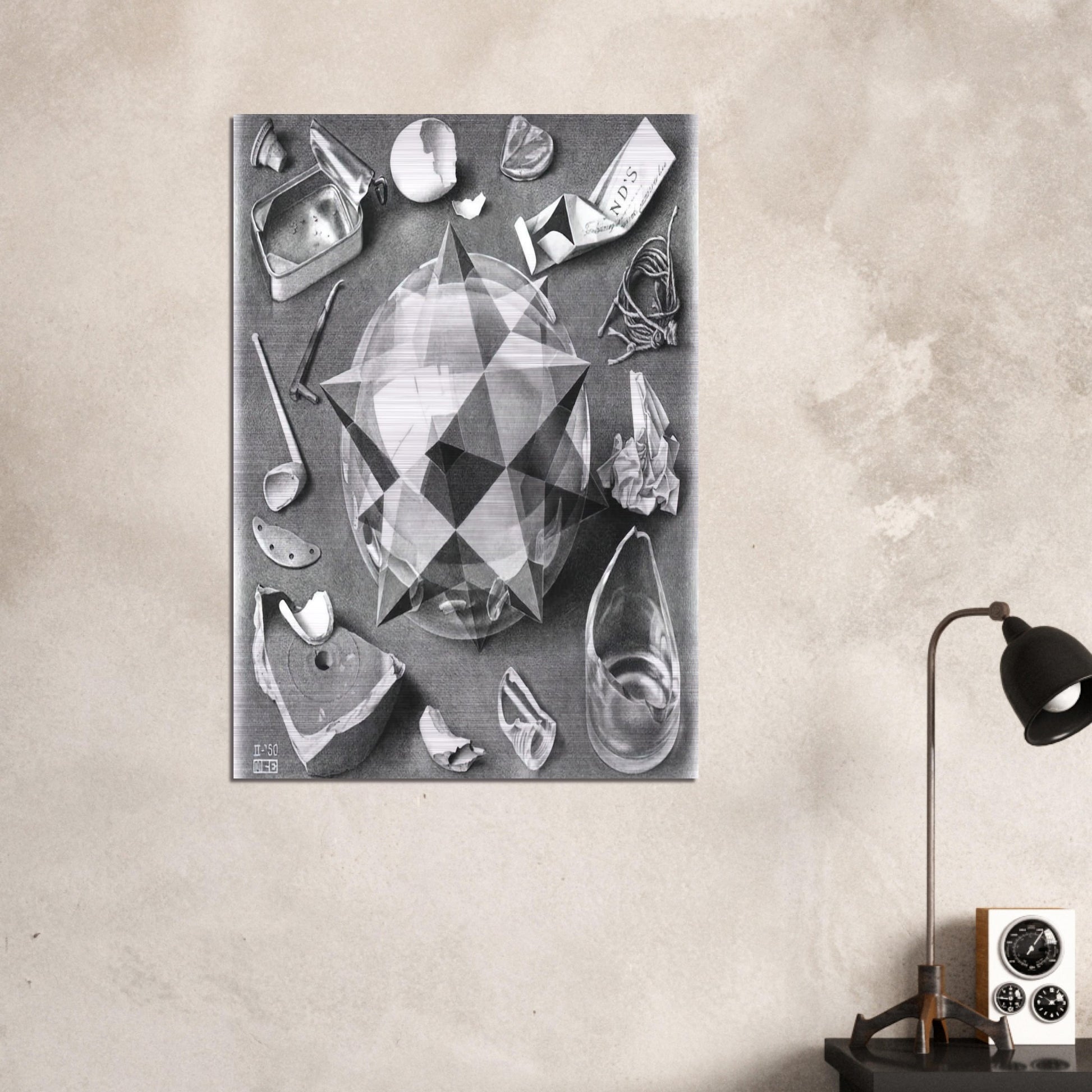 CONTRAST ORDER AND CHAOS - MC Escher Brushed Aluminum Print - 70x100 cm / 28x40 inches | MC Escher Aluminum Print | MC Escher Prints
