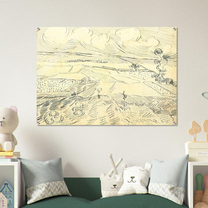 Wheat Fields - Vincent van Gogh Acrylic Print - 70x100 cm / 28x40″ inches | Vincent van Gogh Wall Art | Vincent van Gogh Prints