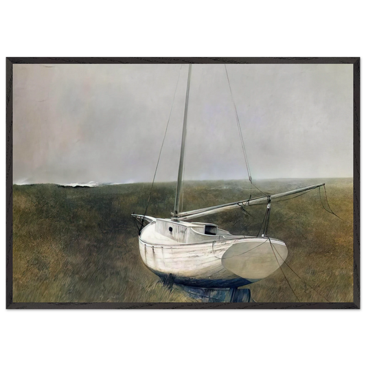BELOW DOVER 1950 - Andrew Wyeth 70x100 cm / 28x40 inches Framed Art Print – Black Wooden Frame