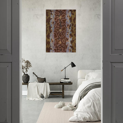 Possum Dreaming at Napperby - 1979 - Clifford Possum Tjapaltjarri Brushed Aluminum Print - 70x100 cm / 28x40 inches | Clifford Possum Tjapaltjarri Aluminum Print | Clifford Possum Tjapaltjarri Prints