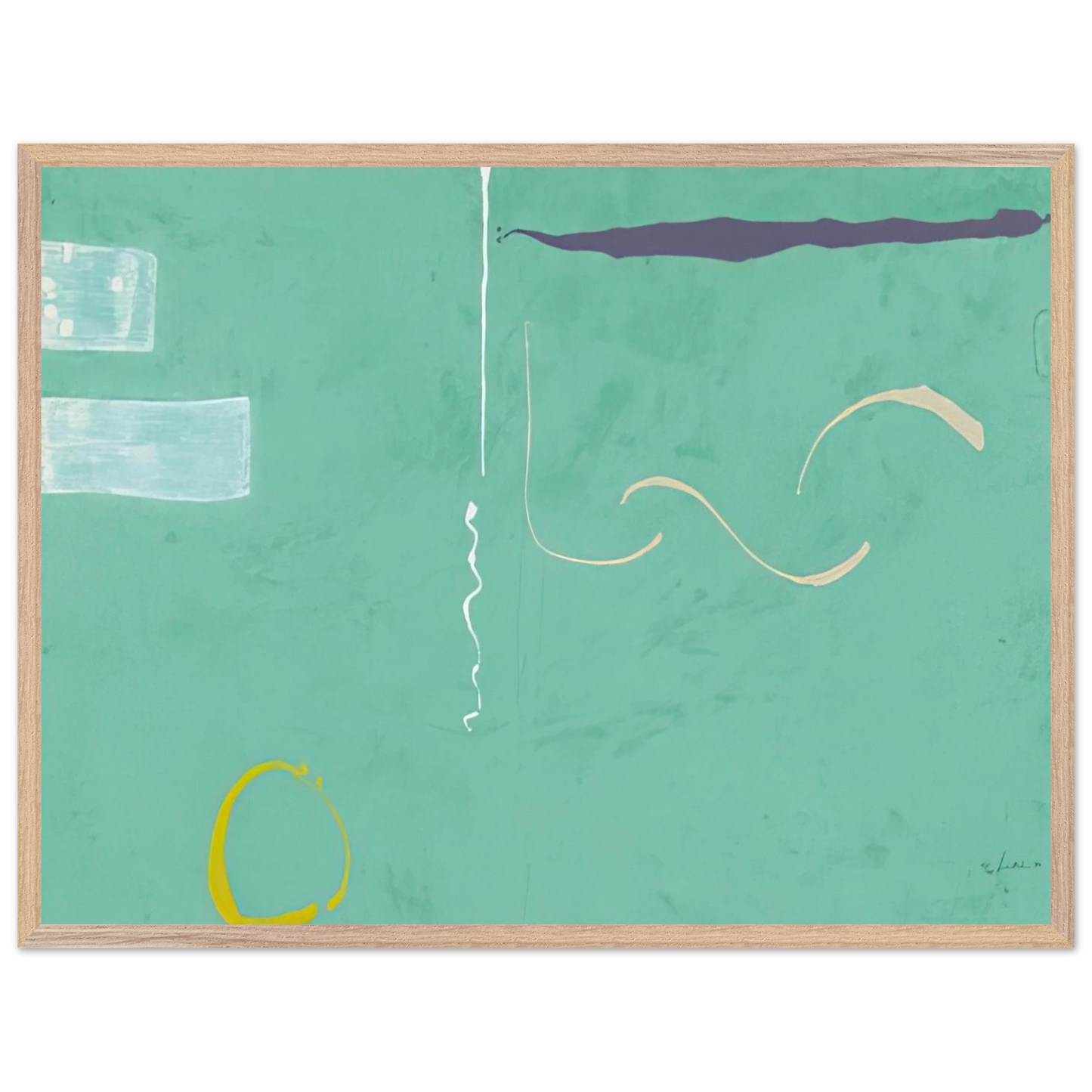 Helen Frankenthaler - Tahiti - 1989 Wall art - 50x70 cm / 20x28 inches - Premium Wooden Framed Poster With Fine Art Paper-canvas - White frame