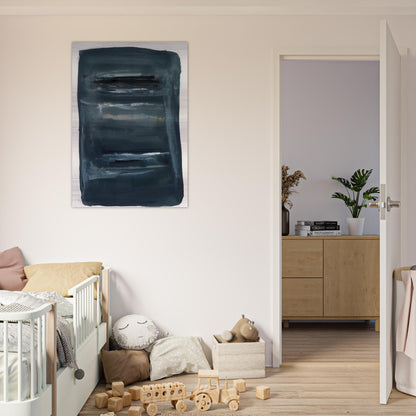 Abstract with Blue and Black - Abstract Expressionism - Larry Zox Brushed Aluminum Print - 70x100 cm / 28x40 inches | Larry Zox Aluminum Print | Larry Zox Prints