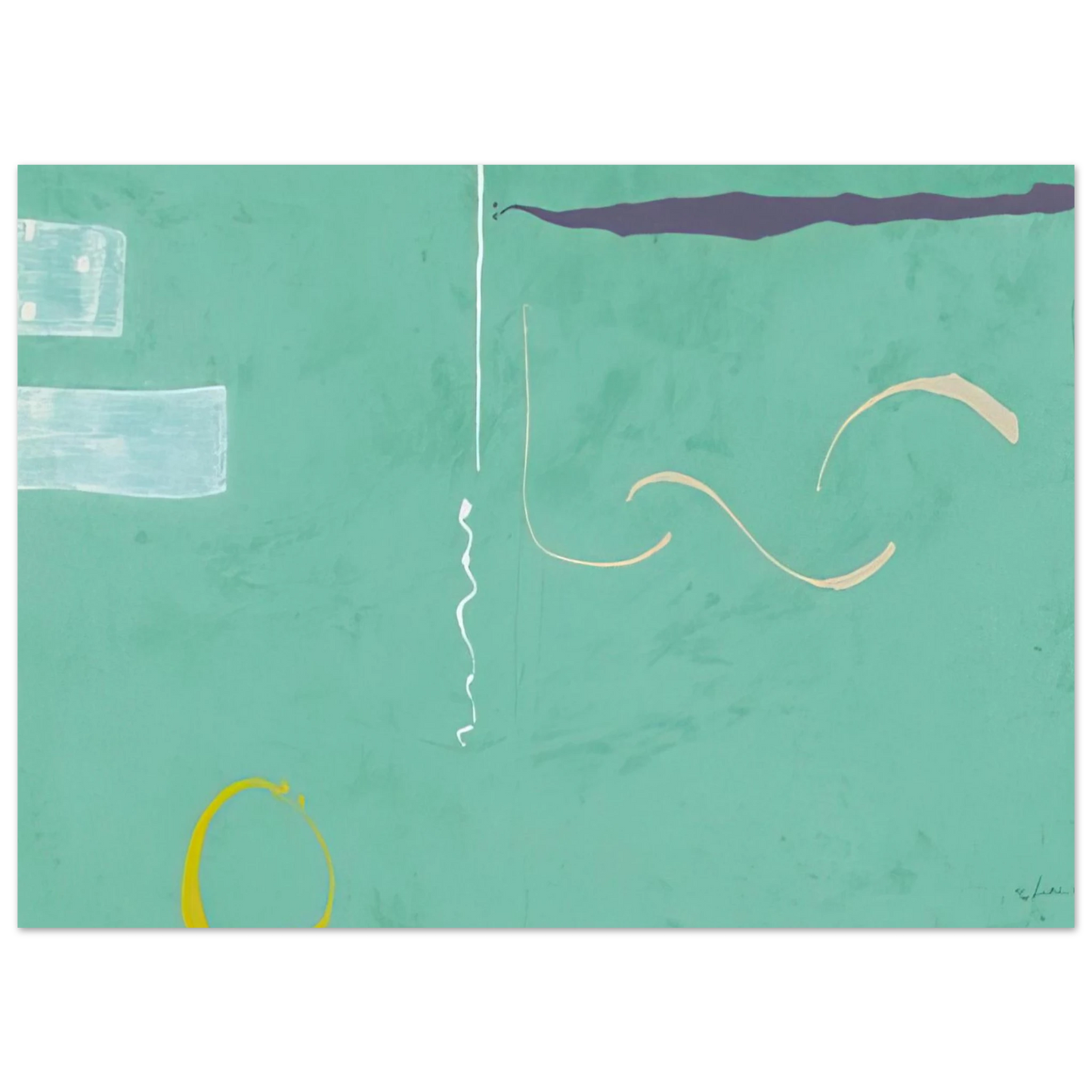 Helen Frankenthaler - Tahiti - 1989 Wall art - 45x60 cm / 18x24 inches - Premium Wooden Framed Poster With Fine Art Paper-canvas - White frame