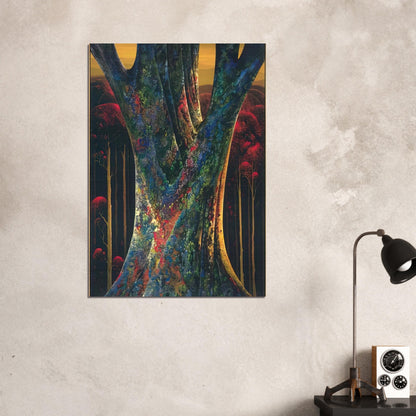 Majestic Tree - Eyvind Earle Brushed Aluminum Print - 70x100 cm / 28x40 inches | Eyvind Earle Aluminum Print | Eyvind Earle Prints
