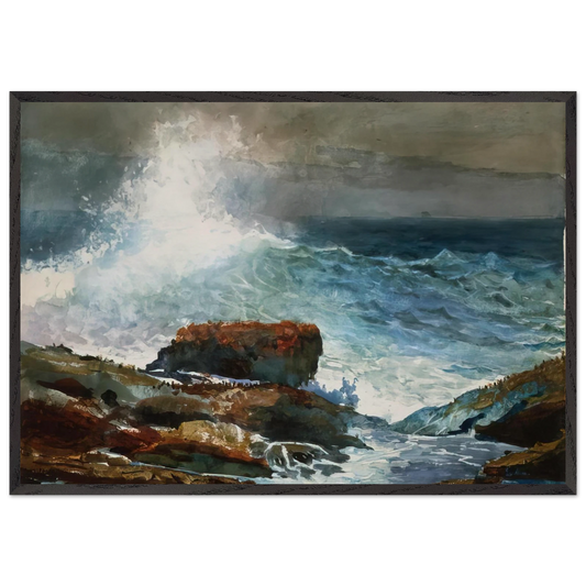 INCOMING TIDE SCARBORO MAINE - Winslow Homer 70x100 cm / 28x40 inches Framed Art Print – Black Wooden Frame