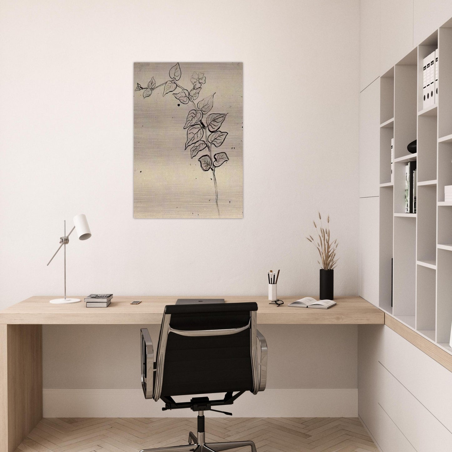 Branch with Leaves - Vincent van Gogh Brushed Aluminum Print - 70x100 cm / 28x40 inches | Vincent van Gogh Aluminum Print | Vincent van Gogh Prints