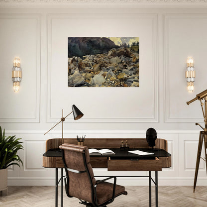 Purtud, Alpine Scene and Boulders - John Singer Sargent Brushed Aluminum Print - 70x100 cm / 28x40 inches | John Singer Sargent Aluminum Print | John Singer Sargent Prints