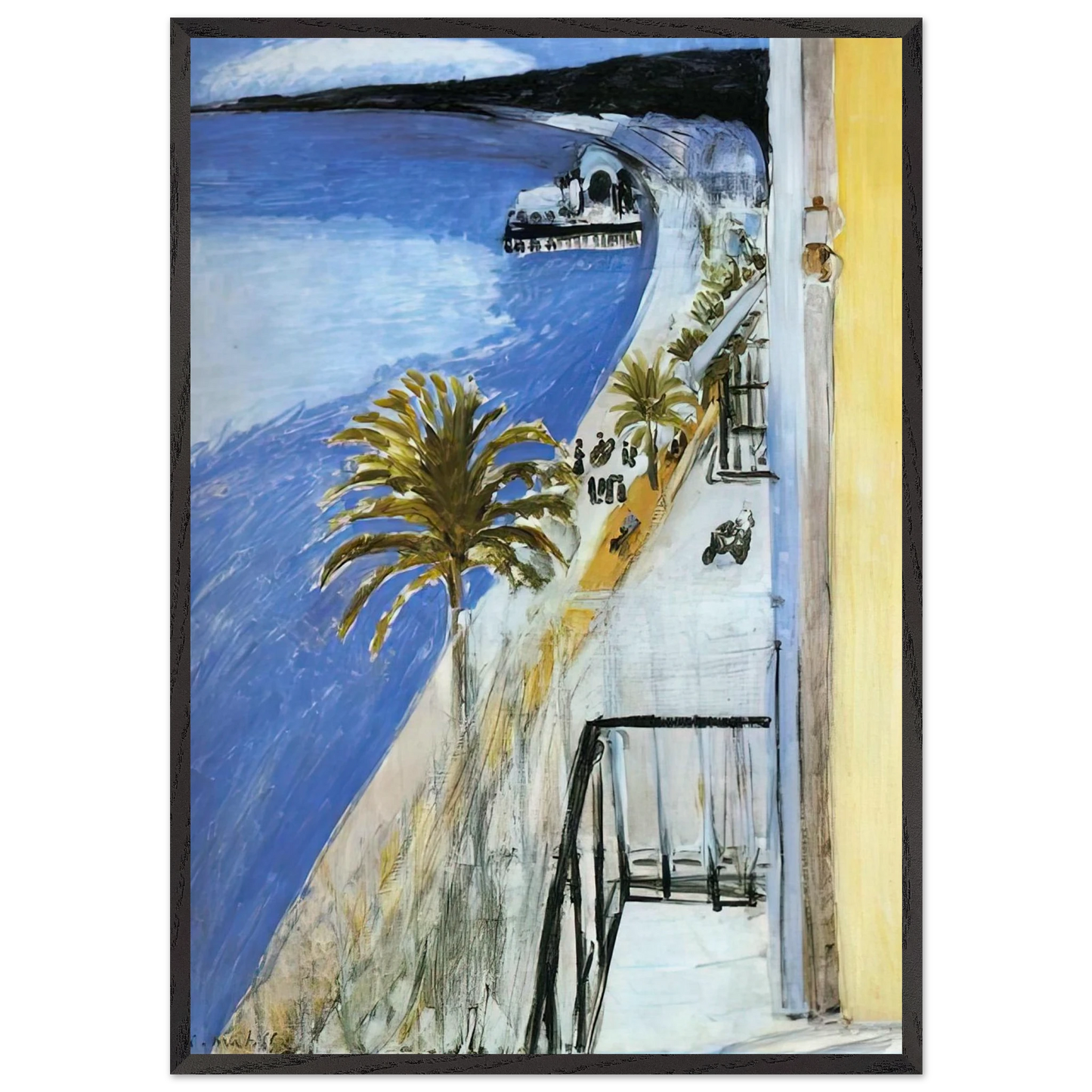THE BAY OF NICE 1918 - Henri Matisse 70x100 cm / 28x40 inches Framed Art Print – Black Wooden Frame