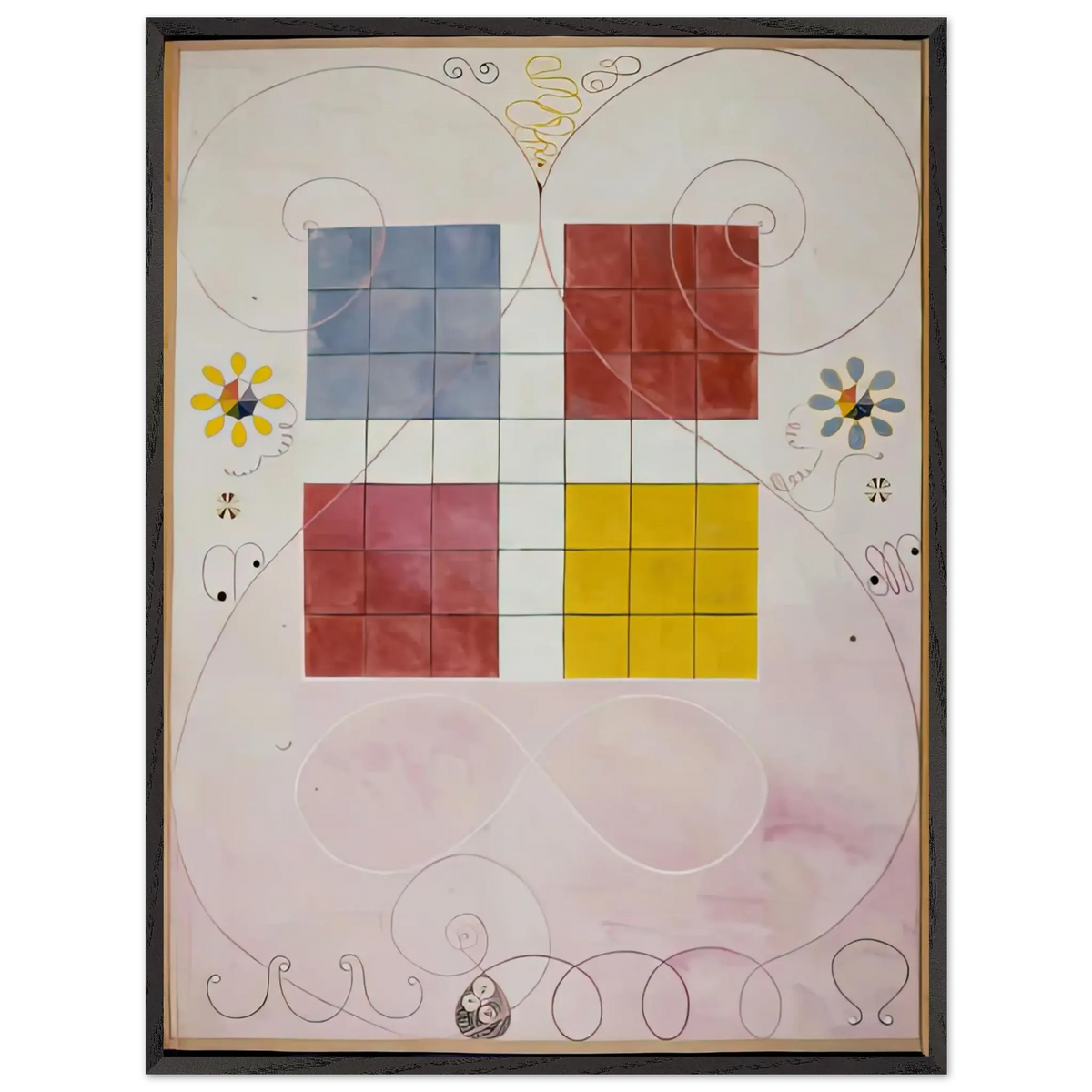 Hilma af Klint - DE TIO ST RSTA N 10 ALDERDOMEN 1907 Wall art - 30x40 cm / 12x16 Inches - Premium Wooden Framed Poster With Fine Art Paper - Black frame