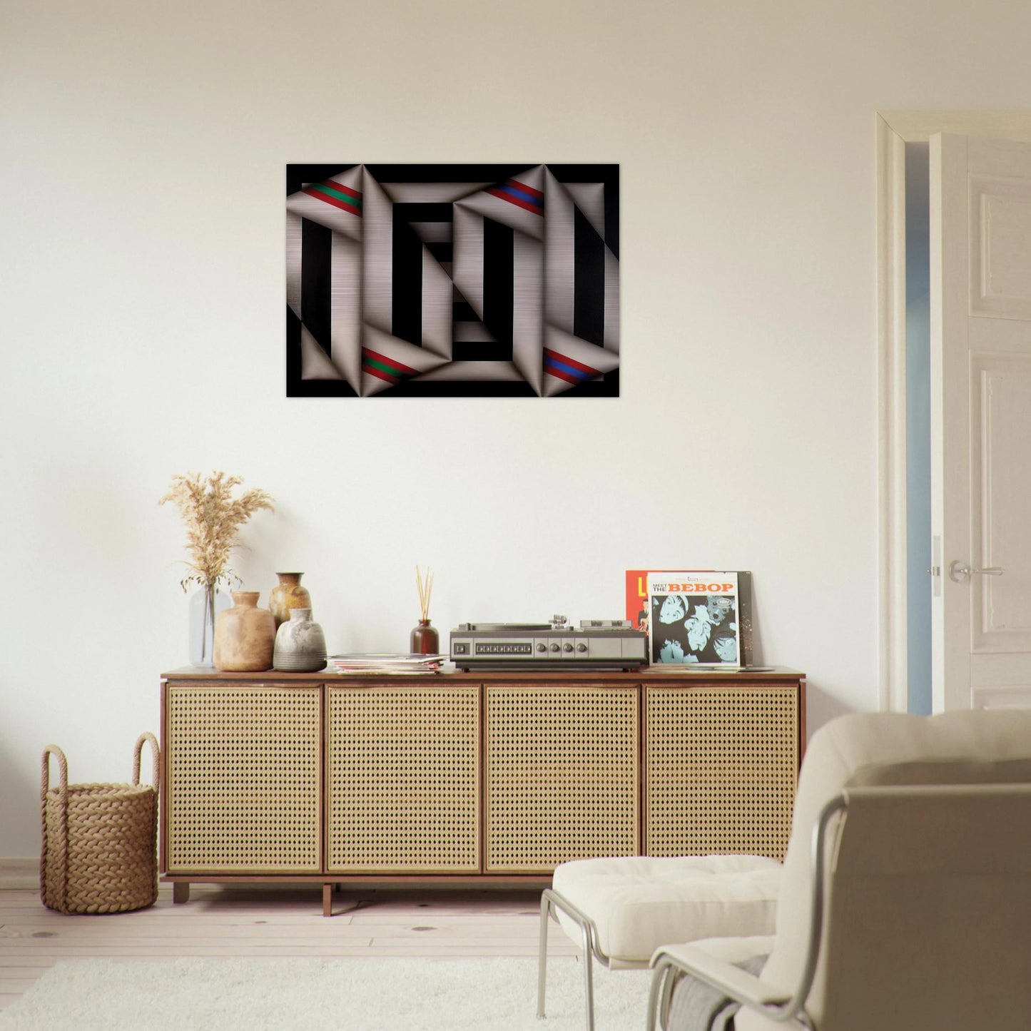 Omelemo II - 1981 - Omar Rayo Brushed Aluminum Print - 70x100 cm / 28x40 inches | Omar Rayo Aluminum Print | Omar Rayo Prints