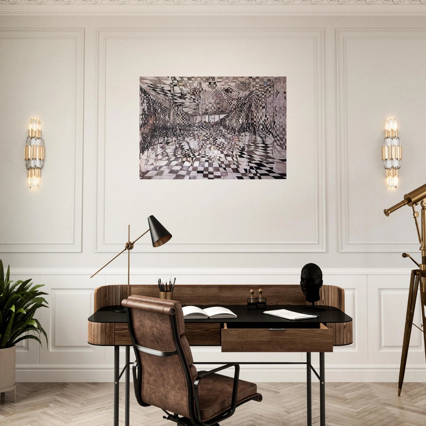 Enigma - 1947 - Maria Helena Vieira da Silva Brushed Aluminum Print - 70x100 cm / 28x40 inches | Maria Helena Vieira da Silva Aluminum Print | Maria Helena Vieira da Silva Prints