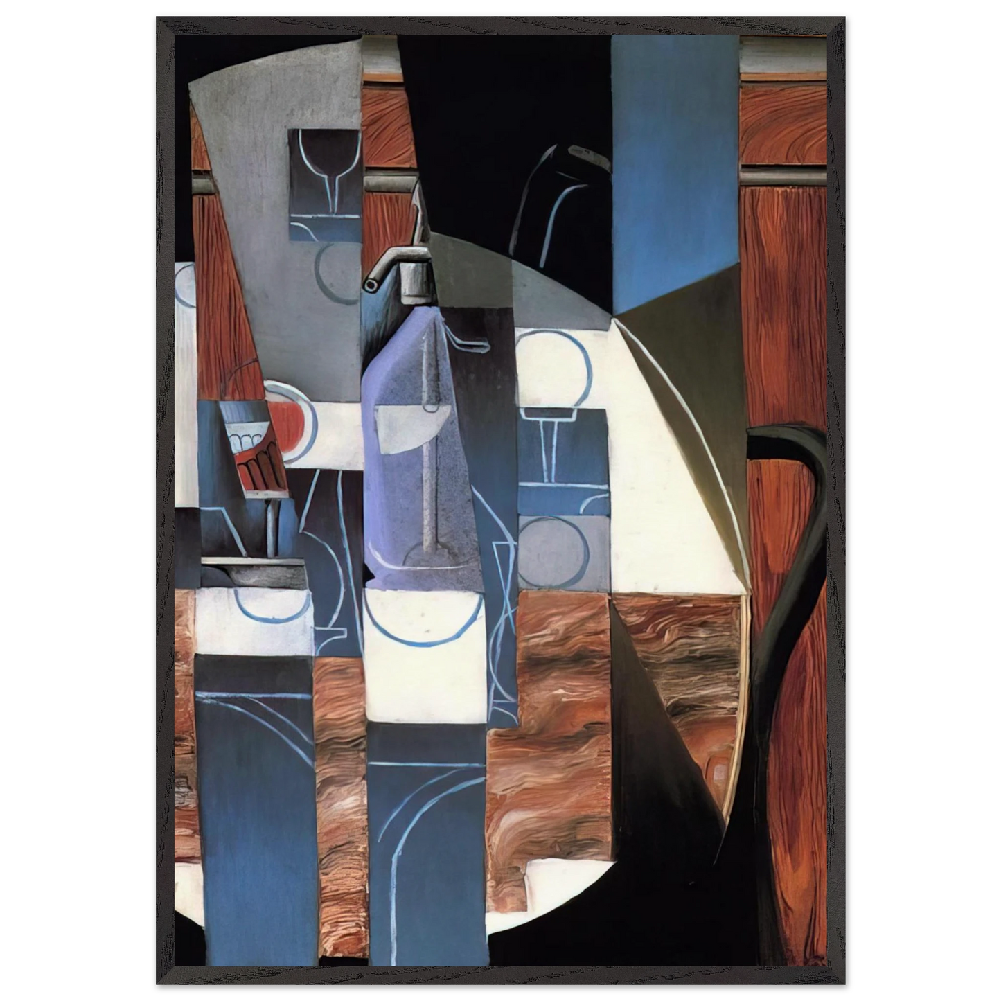 THE SIPHON 1913 - Juan Gris 70x100 cm / 28x40 inches Framed Art Print – Black Wooden Frame