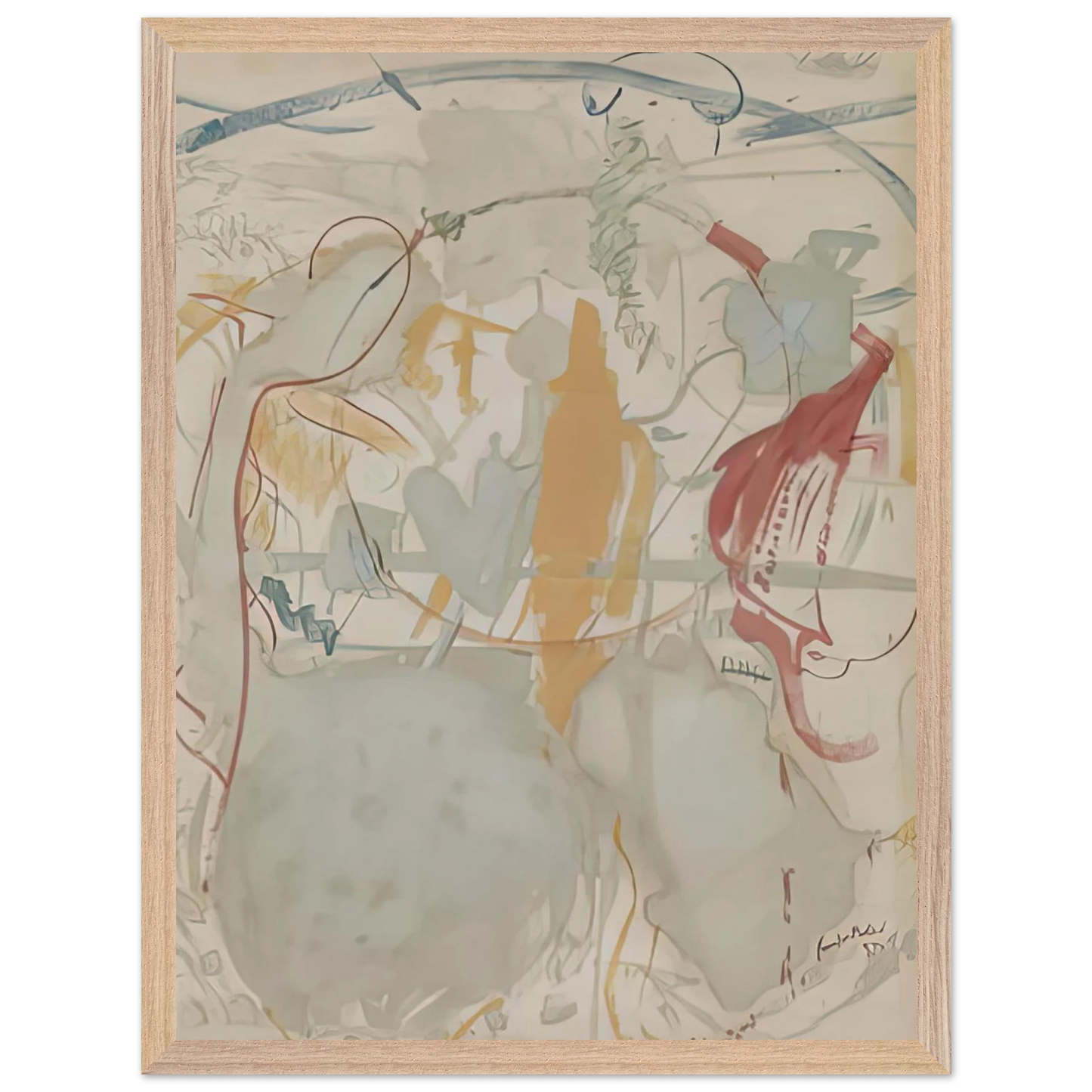 Helen Frankenthaler - Seven Types of Ambiguity, 1957- Wall Art - 30x40 cm / 12x16 inches - Premium Wooden Framed Poster With Fine Art Paper-canvas - White frame