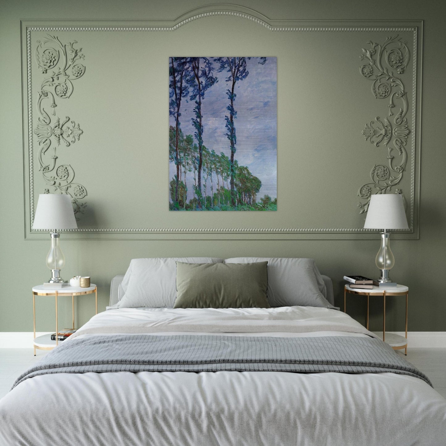 Poplars, Wind Effect - claude monet Brushed Aluminum Print - 70x100 cm / 28x40 inches | claude monet Aluminum Print | claude monet Prints