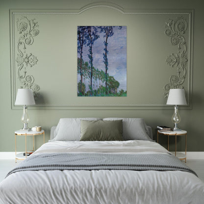 Poplars, Wind Effect - claude monet Brushed Aluminum Print - 70x100 cm / 28x40 inches | claude monet Aluminum Print | claude monet Prints