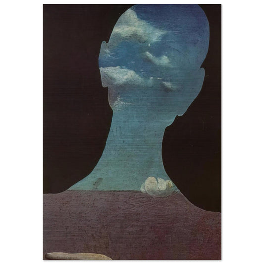 MAN WITH HIS HEAD FULL OF CLOUDS - Salvador Dali Brushed Aluminum Print - 70x100 cm / 28x40 inches | Salvador Dali Aluminum Print | Salvador Dali Prints