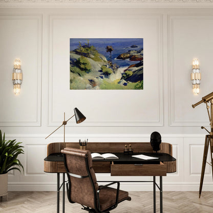 Monhegan Landscape - Edward Hopper Brushed Aluminum Print - 70x100 cm / 28x40 inches | Edward Hopper Aluminum Print | Edward Hopper Prints