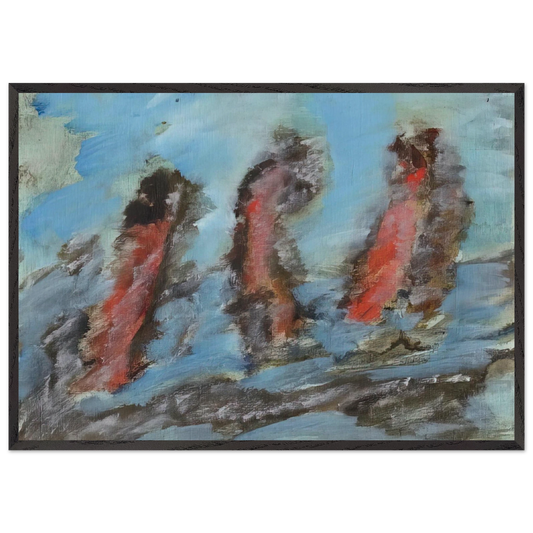 UNTITLED KC 505 1984 - Henri Michaux 70x100 cm / 28x40 inches Framed Art Print – Black Wooden Frame