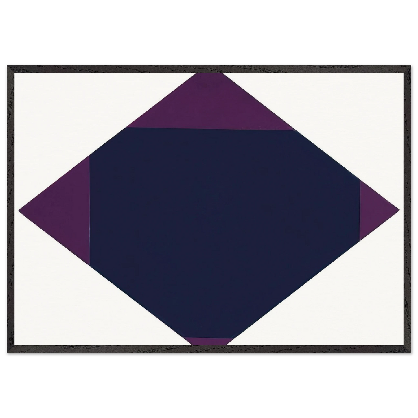 Blau-violettes horizontal-vertikal-quadrat - 1968 - Max Bill 70x100 cm / 28x40 inches Framed Art Print – Black Wooden Frame