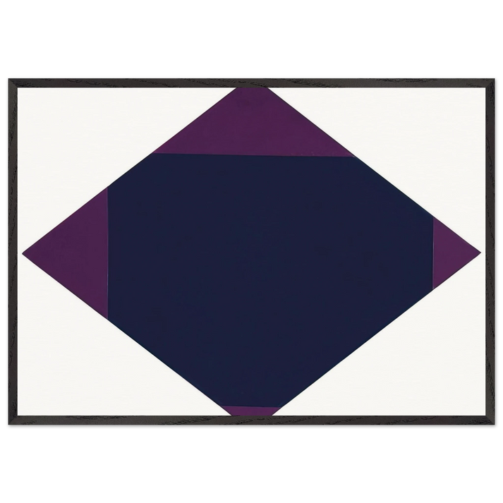 Blau-violettes horizontal-vertikal-quadrat - 1968 - Max Bill 70x100 cm / 28x40 inches Framed Art Print – Black Wooden Frame