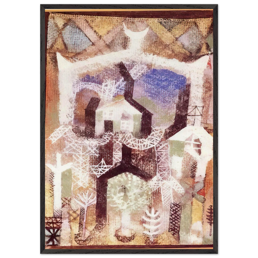 SUMMER HOUSES 1919 - Paul Klee 70x100 cm / 28x40 inches Framed Art Print – Black Wooden Frame