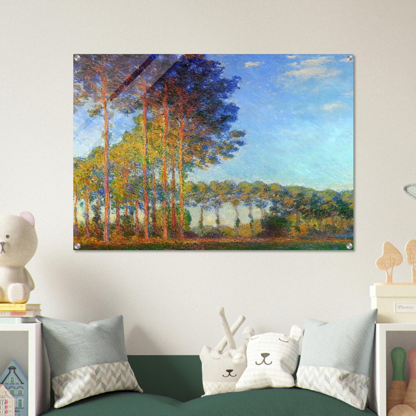Poplars on the Banks of the River Epte, Seen from the Marsh - claude monet Acrylic Print - 70x100 cm / 28x40″ inches