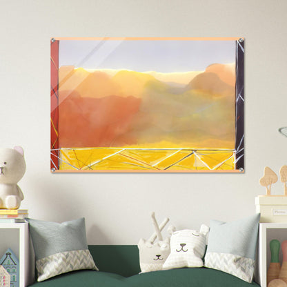 The Yellow Bridge - 1988 - Ronnie Landfield Acrylic Print - 70x100 cm / 28x40″ inches