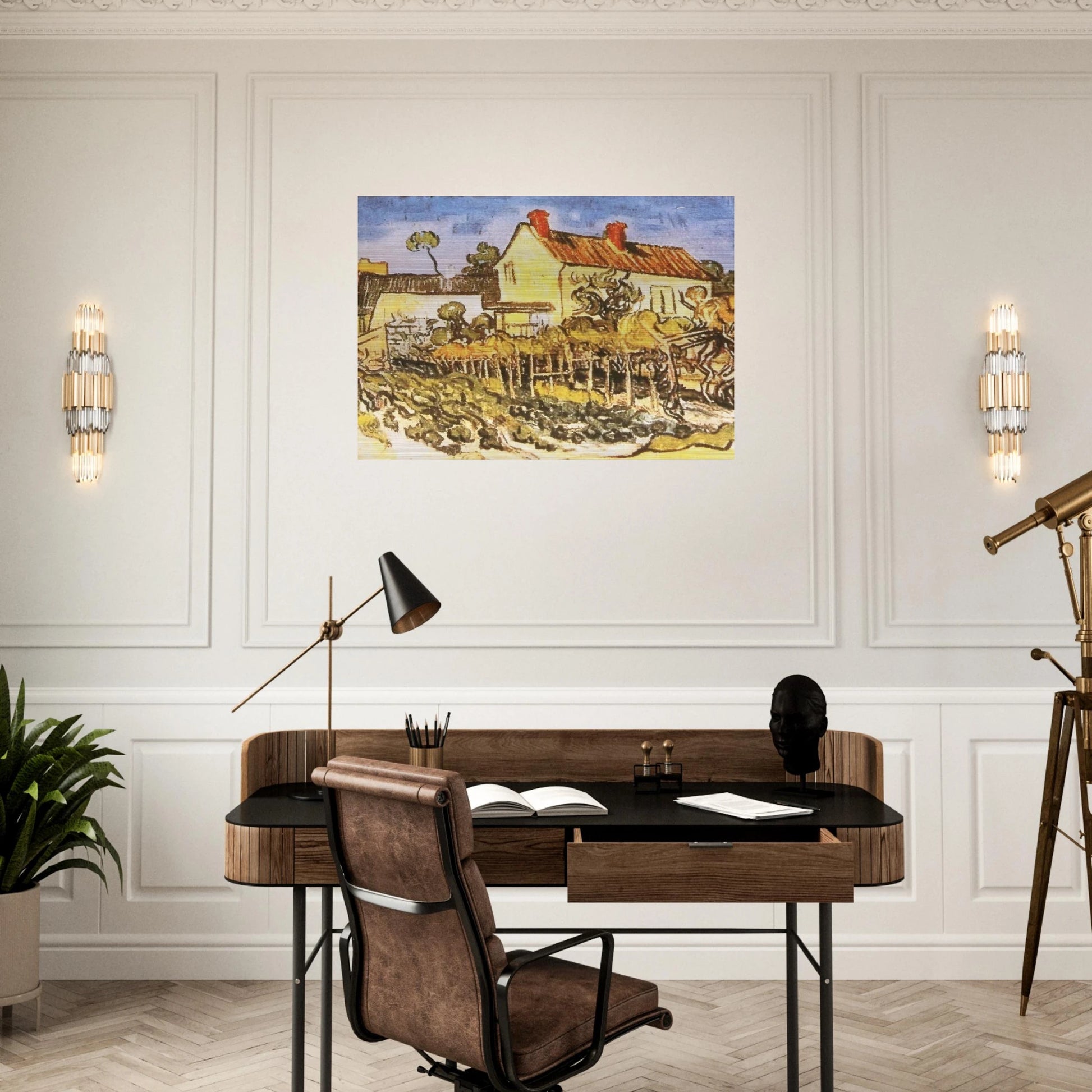 The House of Pere Eloi - Vincent van Gogh Brushed Aluminum Print - 70x100 cm / 28x40 inches | Vincent van Gogh Aluminum Print | Vincent van Gogh Prints