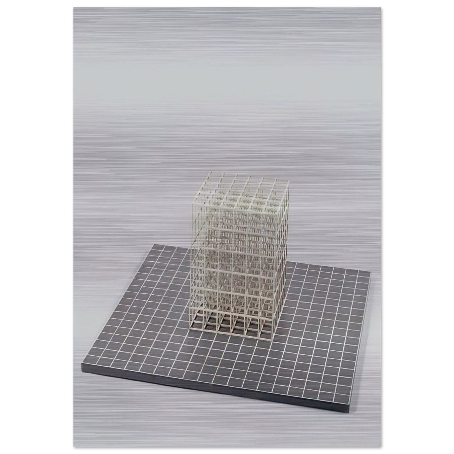 Modular cube. Base - Sol LeWitt Brushed Aluminum Print - 70x100 cm / 28x40 inches | Sol LeWitt Aluminum Print | Sol LeWitt Prints