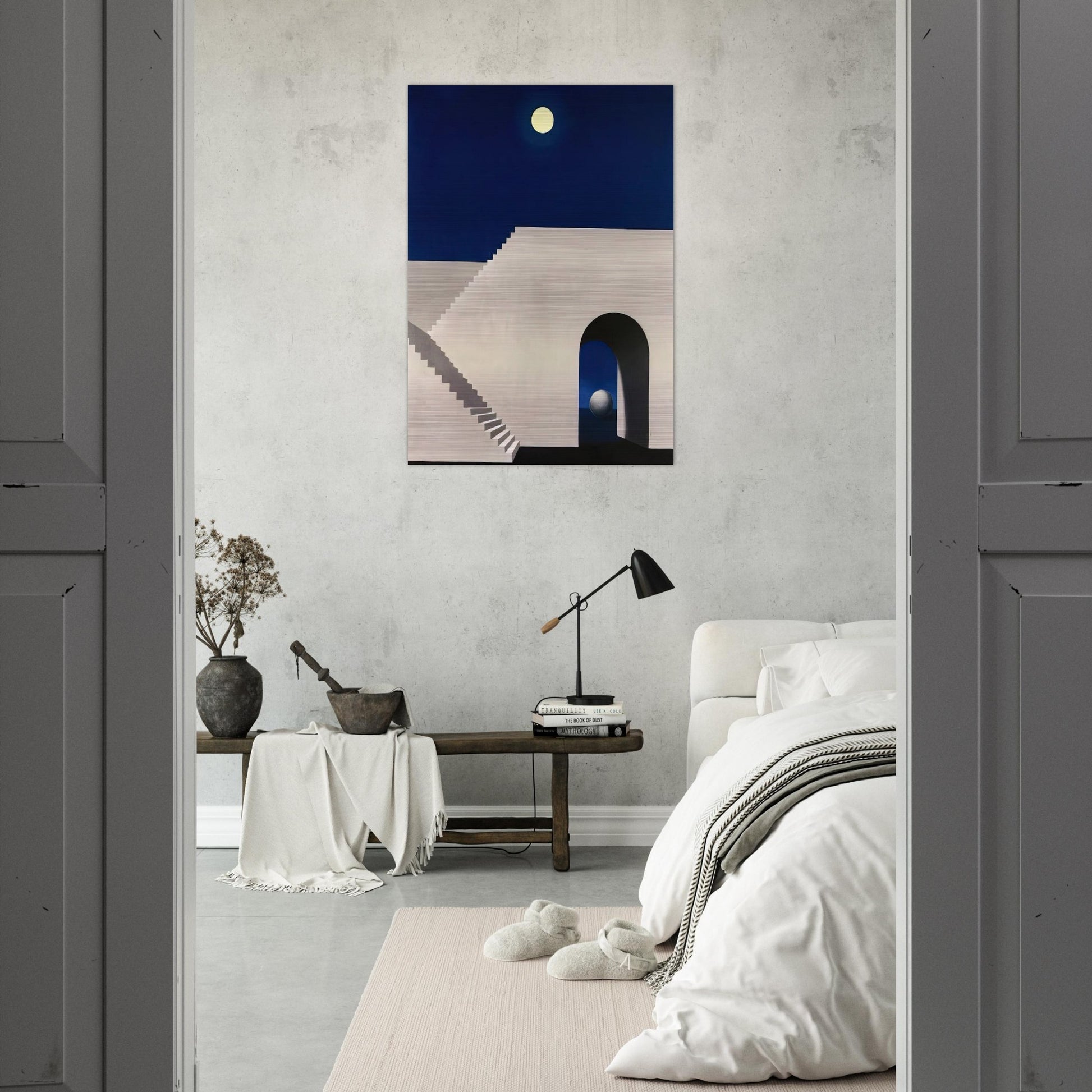 ARCHITECTURE AU CLAIR DE LUNE 1956 - Rene Magritte Brushed Aluminum Print - 70x100 cm / 28x40 inches | Rene Magritte Aluminum Print | Rene Magritte Prints