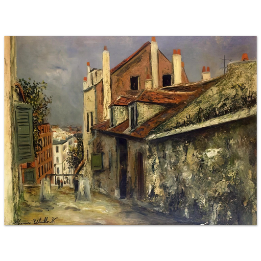 Maurice Utrillo - THE HOUSE OF MIMI PINSON IN MONTMARTRE  75x100 cm / 30x40inches Fine Art Poster