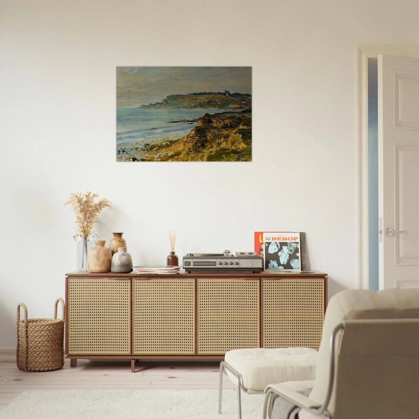 Cliff at Sainte-Adresse - claude monet Brushed Aluminum Print - 70x100 cm / 28x40 inches | claude monet Aluminum Print | claude monet Prints